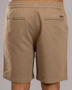 Lucid Division Elastic Waist Shorts Sand Online