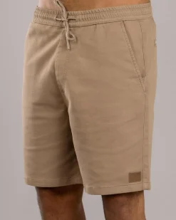 Lucid Division Elastic Waist Shorts Sand Online