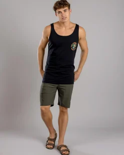 Salty Life Don't Worry Singlet Black Discount