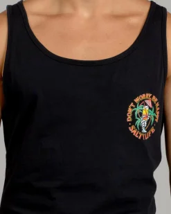Salty Life Don't Worry Singlet Black Discount