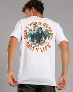Salty Life Don't Worry T-Shirt White Sale