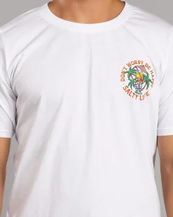 Salty Life Don't Worry T-Shirt White Sale