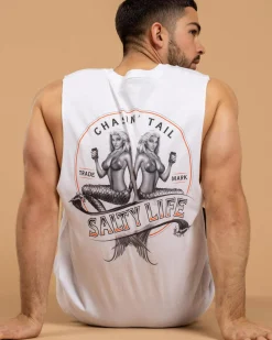 Salty Life Double Vision Muscle Tank White Outlet