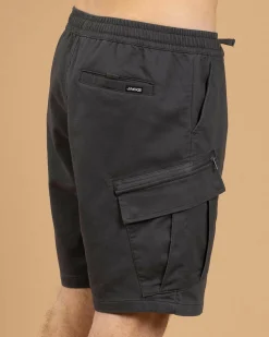 Jacks Edition Elastic Waist Shorts Asphalt Sale