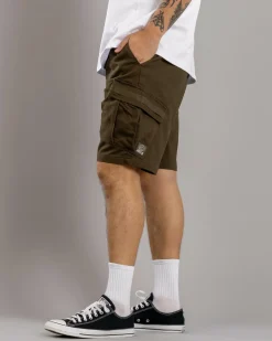 Jacks Edition Elastic Waist Shorts Olive Outlet