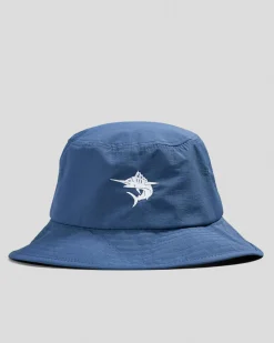 Salty Life Elements Wide Brim Hat Washed Navy Outlet