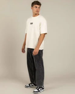 Thrills Embro Box Fit Oversize Cropped T-Shirt Unbleached Best