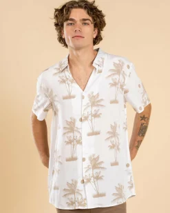 Lucid Escapade Short Sleeve Shirt Tan - White Outlet