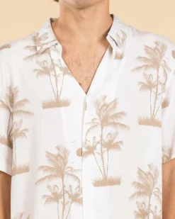 Lucid Escapade Short Sleeve Shirt Tan - White Outlet