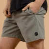 RVCA Escape Elastic Shorts Sage Leaf Clearance