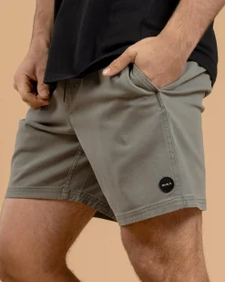 RVCA Escape Elastic Shorts Sage Leaf Clearance