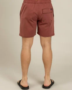 RVCA Escape Elastic Shorts Red Earth Outlet
