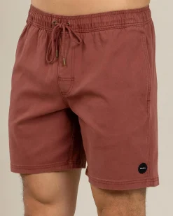 RVCA Escape Elastic Shorts Red Earth Outlet