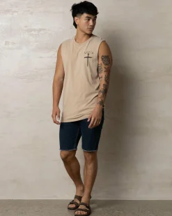 Lucid Essence Muscle Tank Sand Acid Outlet