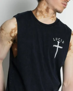 Lucid Essence Muscle Tank Navy Acid Sale