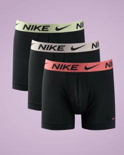 Nike Essential Micro Boxer Brief 3 Pack Black - Washed Coral/olive Aura/adobe Wb Hot