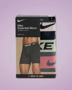 Nike Essential Micro Boxer Brief 3 Pack Black - Washed Coral/olive Aura/adobe Wb Hot