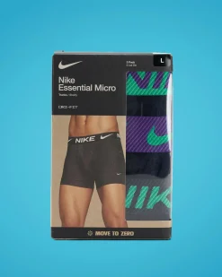 Nike Essential Micro Trunk 3 Pack Black - Green Shock/wild Violet/black Texturedwb New