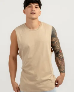 Lucid Essential Muscle Tank Sand Wash Outlet