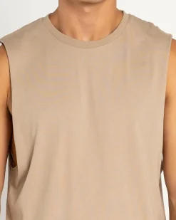 Lucid Essential Muscle Tank Sand New