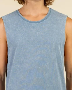 Lucid Essential Muscle Tank Blue Wash