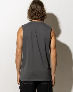 Lucid Essential Muscle Tank Charcoal Outlet