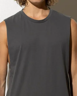 Lucid Essential Muscle Tank Charcoal Outlet