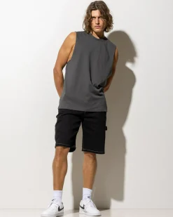 Lucid Essential Muscle Tank Charcoal Outlet