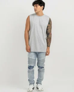 Lucid Essential Muscle Tank Light Grey Heather Sale