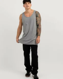 Lucid Essential Singlet Grey Wash Clearance