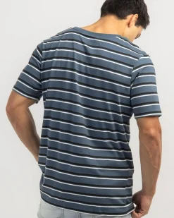 Lucid Essential Stripe T-Shirt Slate Discount