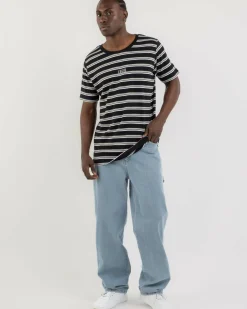 Lucid Essential Stripe T-Shirt Black Outlet