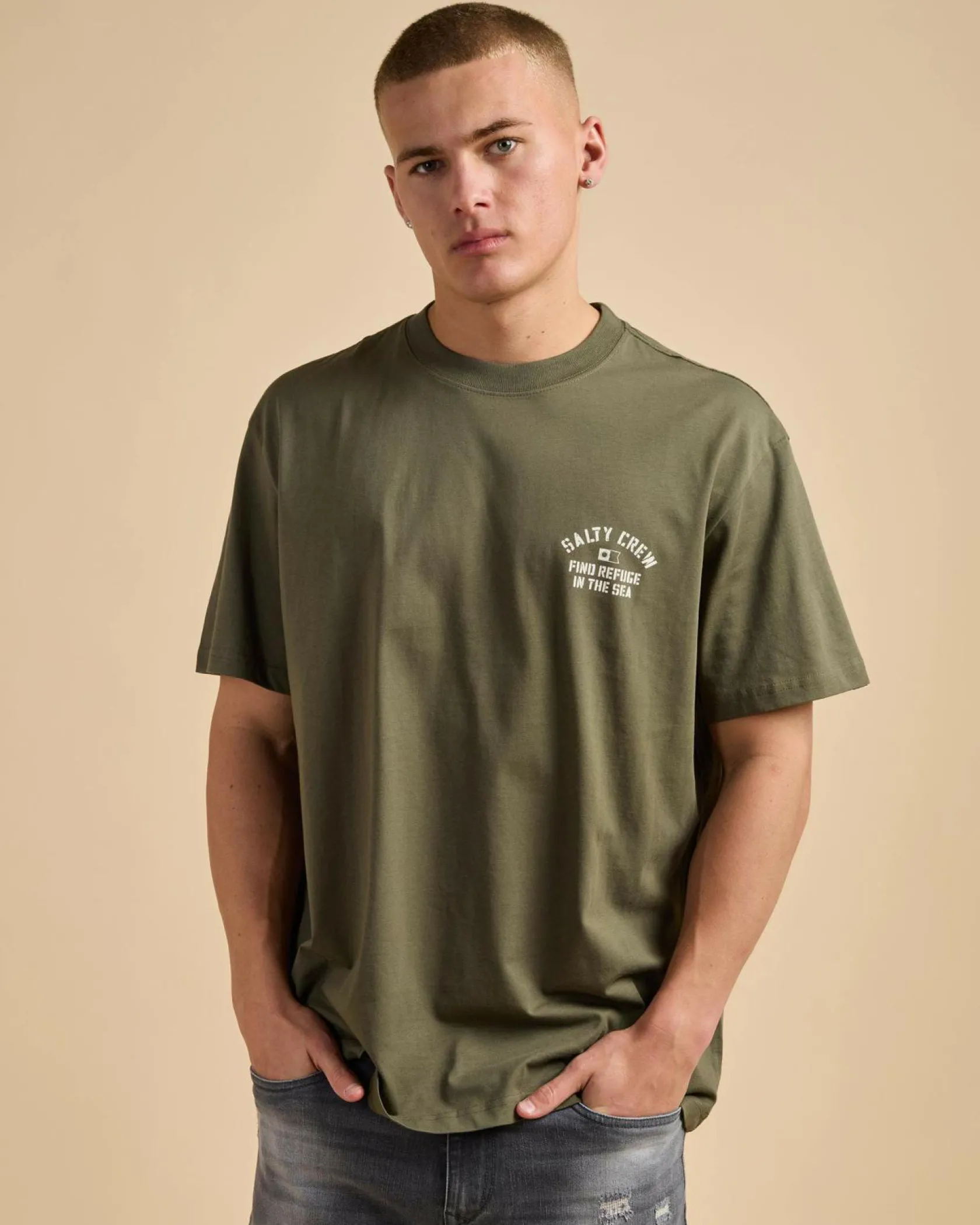 Salty Crew Even Keel Vintage T-Shirt Dusty Olive Discount