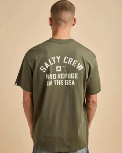 Salty Crew Even Keel Vintage T-Shirt Dusty Olive Discount