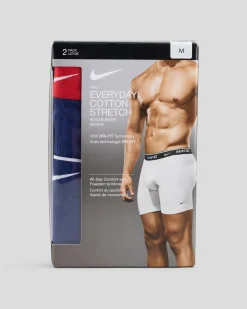 Nike Everyday Cotton Stretch Boxer Brief 2 Pack Juniper New