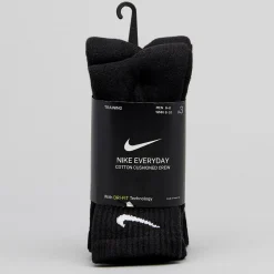 Nike Everyday Cushion Crew Socks 3 Pack Black/white Sale