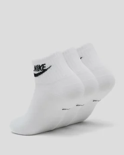 Nike Everyday Essential Ankle Socks 3 Pack White/black Outlet