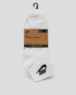 Nike Everyday Essential Ankle Socks 3 Pack White/black Outlet