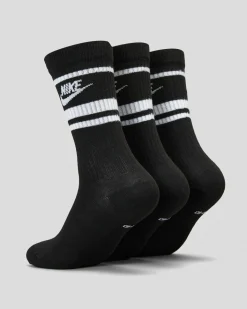 Nike Everyday Essential Crew Socks 3 Pack Black/white Best