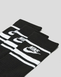 Nike Everyday Essential Crew Socks 3 Pack Black/white Best