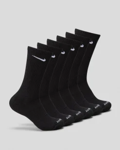 Nike Everyday Plus Cushioned Socks 6 Pack Black/white New