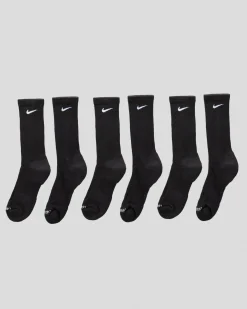 Nike Everyday Plus Cushioned Socks 6 Pack Black/white New
