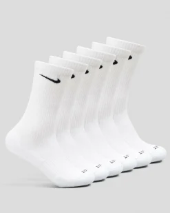 Nike Everyday Plus Cushioned Socks 6 Pack White/black New