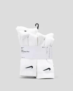 Nike Everyday Plus Cushioned Socks 6 Pack White/black New