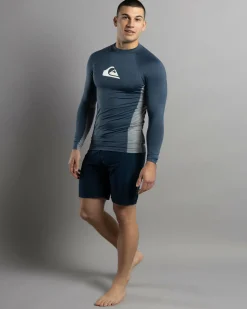Quiksilver Everyday UPF50 Comp Long Sleeve Rash Vest Vintage Indigo New