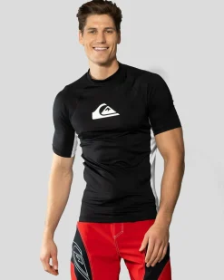 Quiksilver Everyday UPF50 Comp Short Sleeve Rash Vest Black Discount