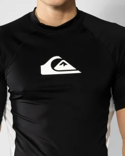 Quiksilver Everyday UPF50 Comp Short Sleeve Rash Vest Black Discount