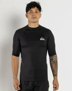 Quiksilver Everyday UPF50 Short Sleeve Rash Vest Black New