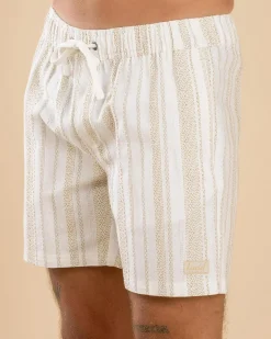Lucid Extend Elastic Waist Shorts Tan Clearance
