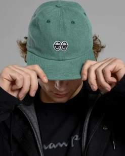 Krooked Eyes Strapback Cap Green Denim Sale